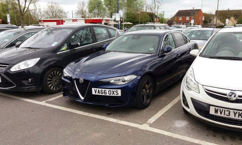 Alfa Romeo Giulia parking lot